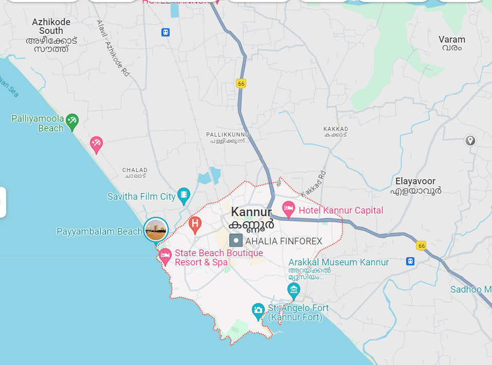 Map of Kannur, Kerala